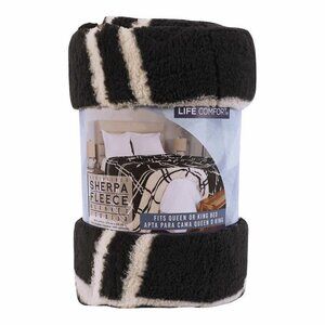 Life Comfort Reversible Sherpa Plush Blanket